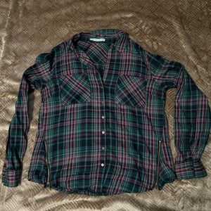 Maurice’s - button up long sleeve. Zipper side details. Navy,green,purple. SZ XL